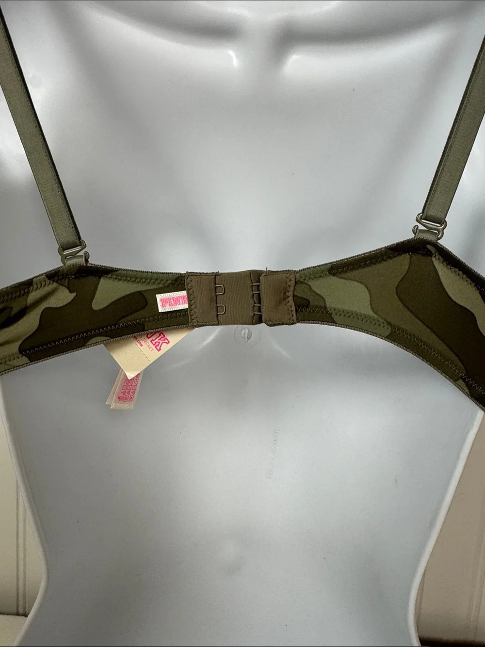 PINK Victoria's Secret Wear Everywhere Push-Up Bra 32B Green Camo‎ Earthy